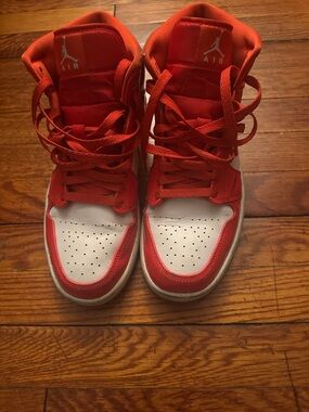 Jordan 1 Barcelona Sweater Red Patent Sneaker